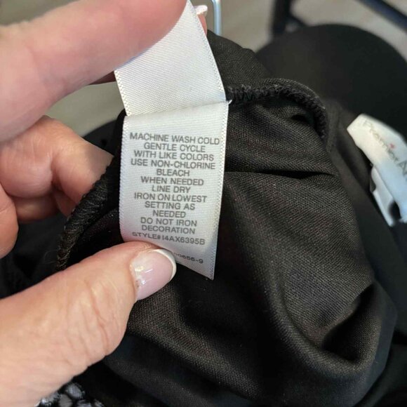 Premier Amour Black Maxi Dress Embroidered Floral Pink Rose S 8 lined - Picture 6 of 6